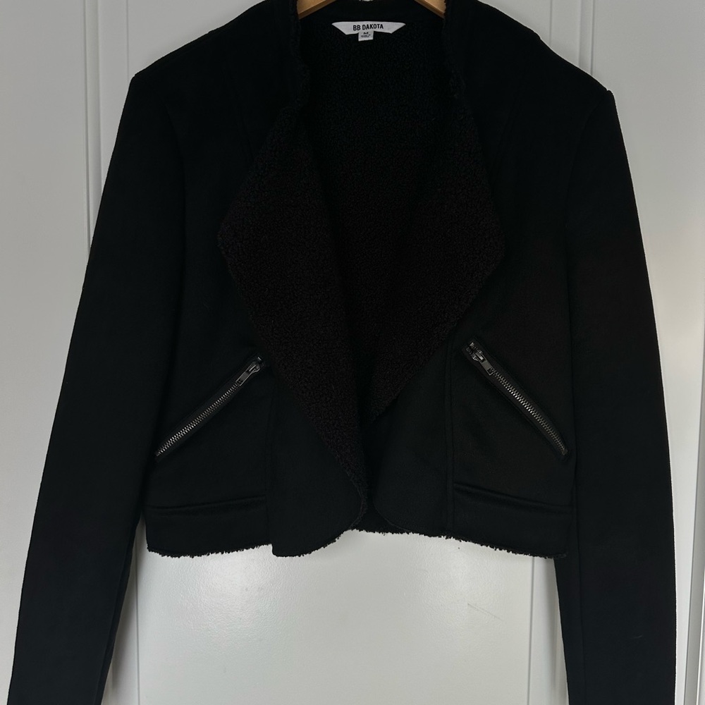 BB Dakota Black Women's Blazer with Zipper Details - Picture 5 of 9